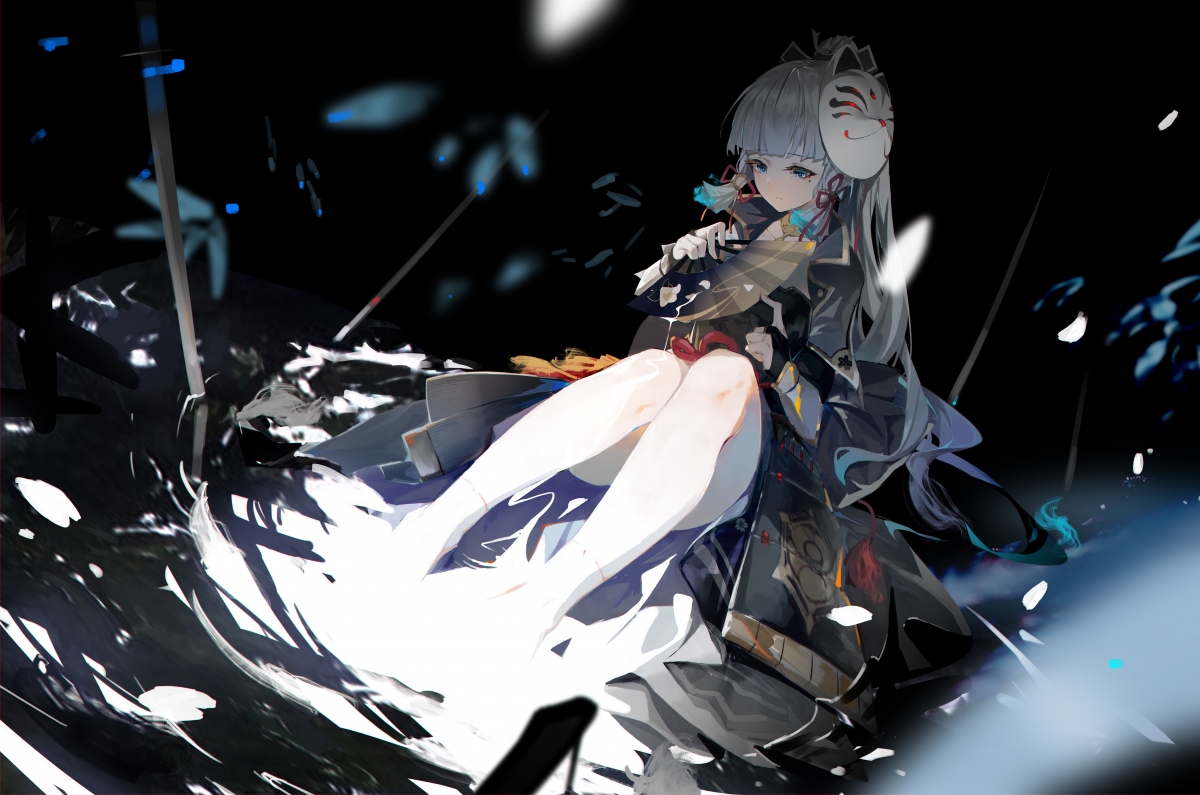 原神神里绫华4K超清动漫壁纸，面具主题，高清大图4528x3000，一键下载