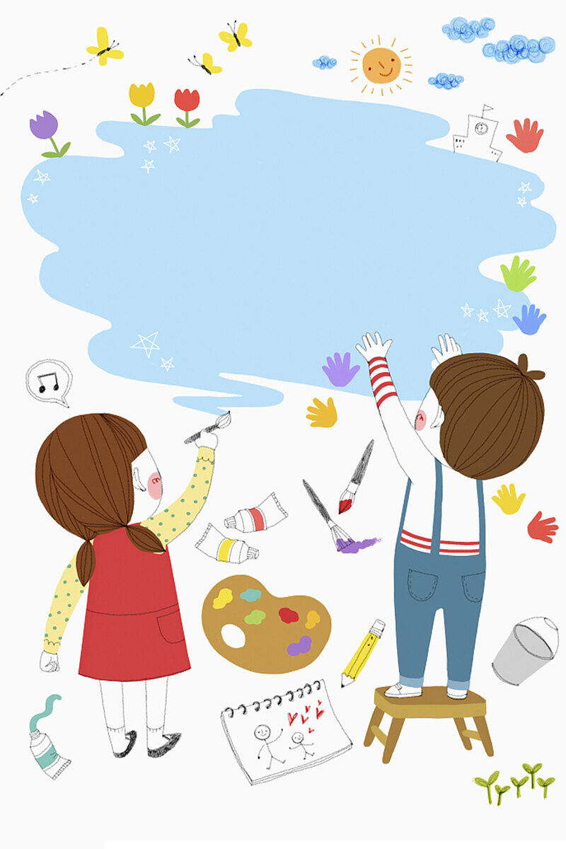 手绘卡通人物插画，高清JPG广告素材，免费下载设计资源