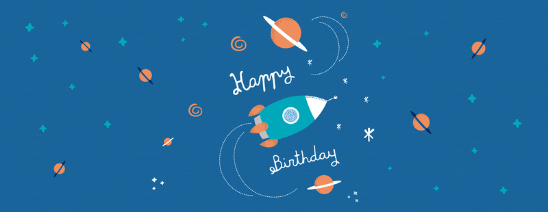 高清蓝色生日火箭卡通JPG/AI素材，免费下载！