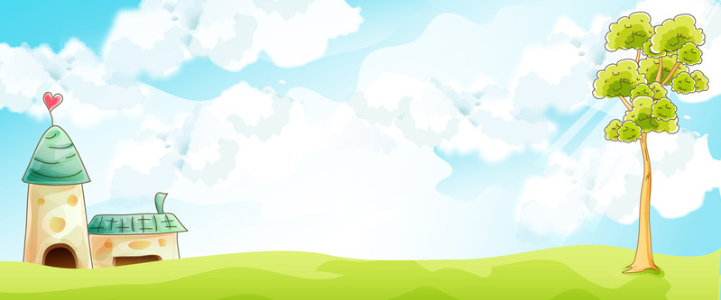 淡雅手绘卡通Banner，高清JPG与PSD设计素材下载