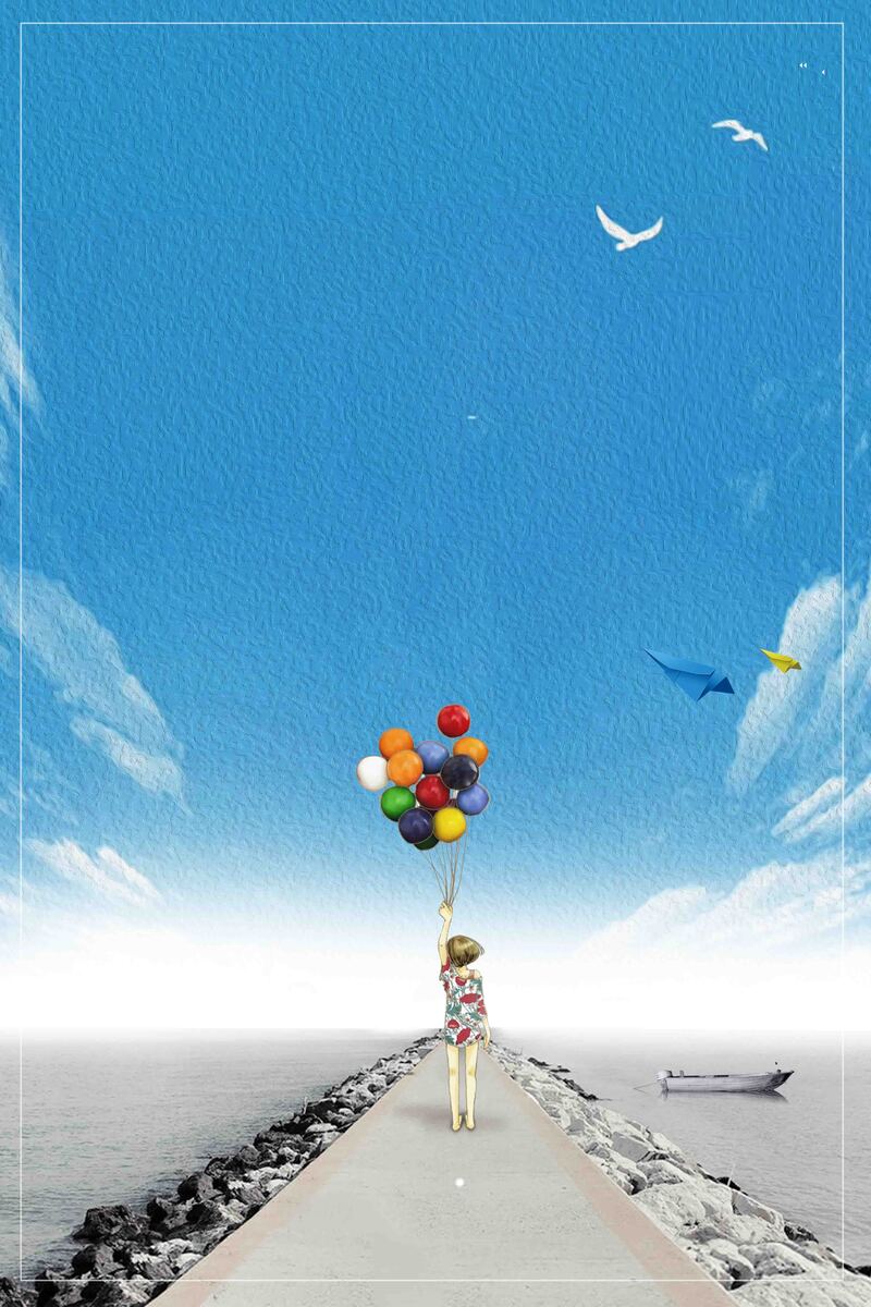 清新诗意梦想励志图集，创意卡通手绘JPG/PSD设计素材下载