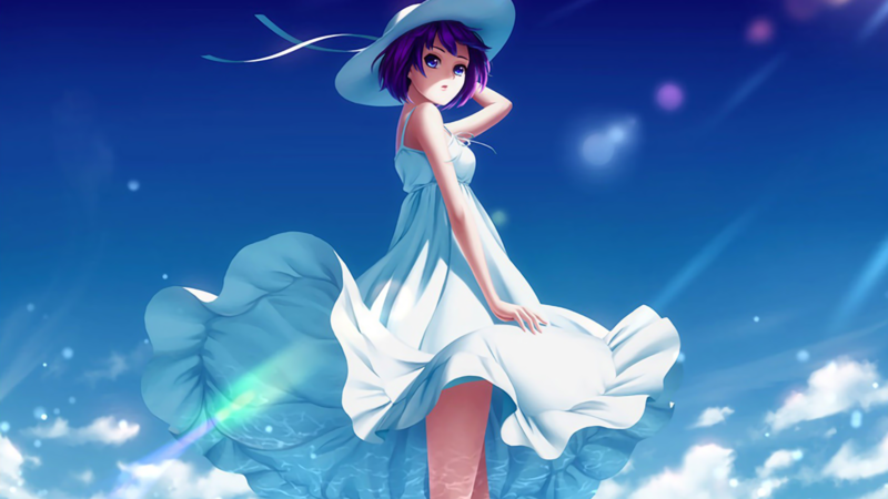 天空动漫女生裙子，高清JPG卡通手绘图片素材下载