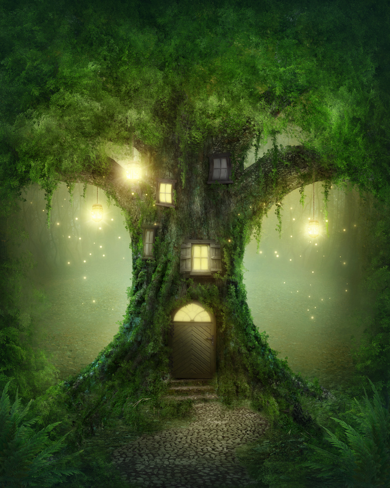 奇幻卡通背景图，高清JPG素材，手绘风格，免费下载