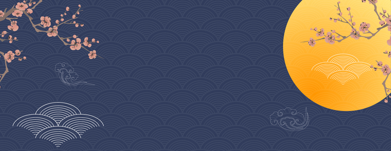 中秋佳节蓝色卡通清新Banner，高清JPG与手绘AI格式素材免费下载