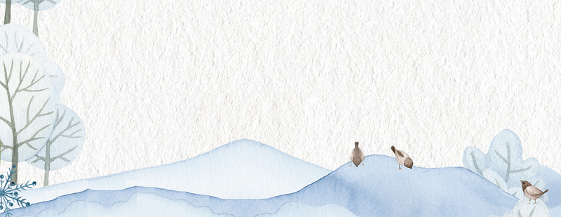 雪地小清新手绘banner，卡通JPG/PSD设计素材下载