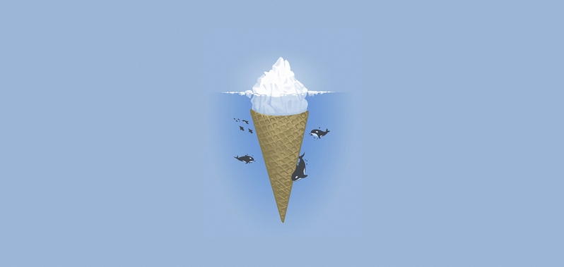 创意冰淇淋鲸鱼背景图，高清JPG卡通手绘素材，免费下载