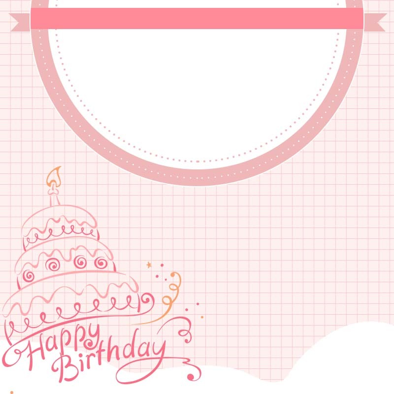 生日卡片促销素材，卡通手绘高清JPG/PSD下载