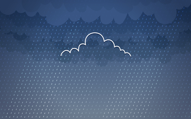 高清蓝色雨天矢量背景，卡通手绘JPG/AI素材免费下载