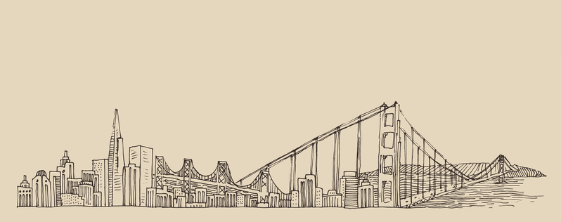 世界知名建筑手绘素描海报背景，高清JPG/AI格式，旅游设计素材下载