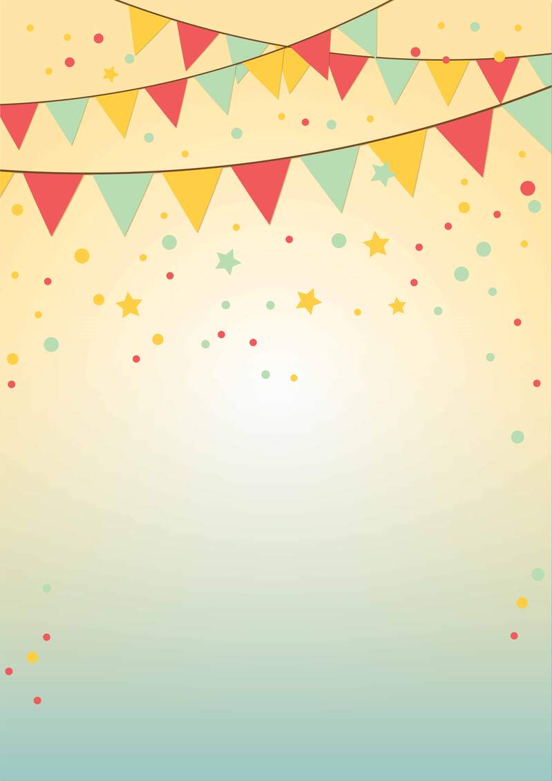 淡雅清新生日海报背景，高清JPG/AI格式卡通手绘模板下载