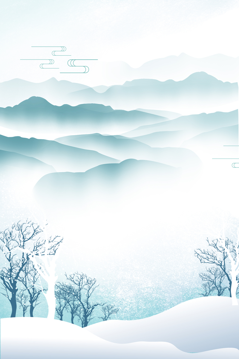立冬梦幻冰雪海报设计素材，高清JPG+手绘PSD，免费下载！