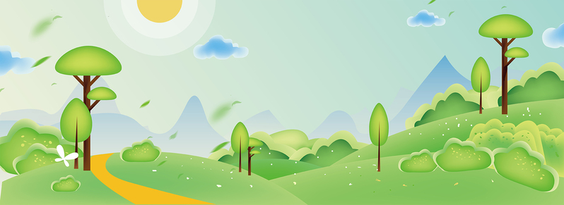 植树节可爱卡通banner，高清JPG/AI设计素材，免费下载！