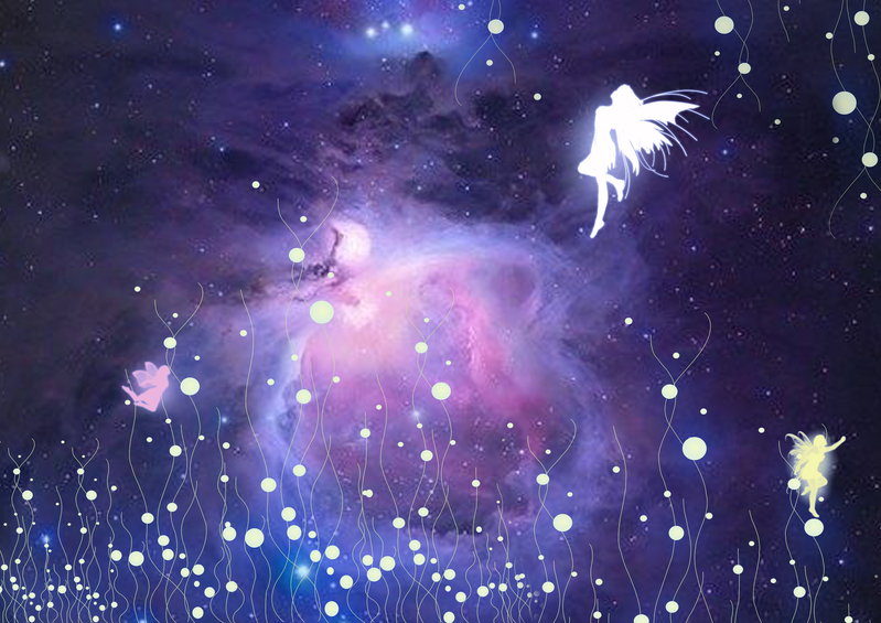 梦幻精灵星空背景，高清JPG&PSD卡通手绘设计素材免费下载