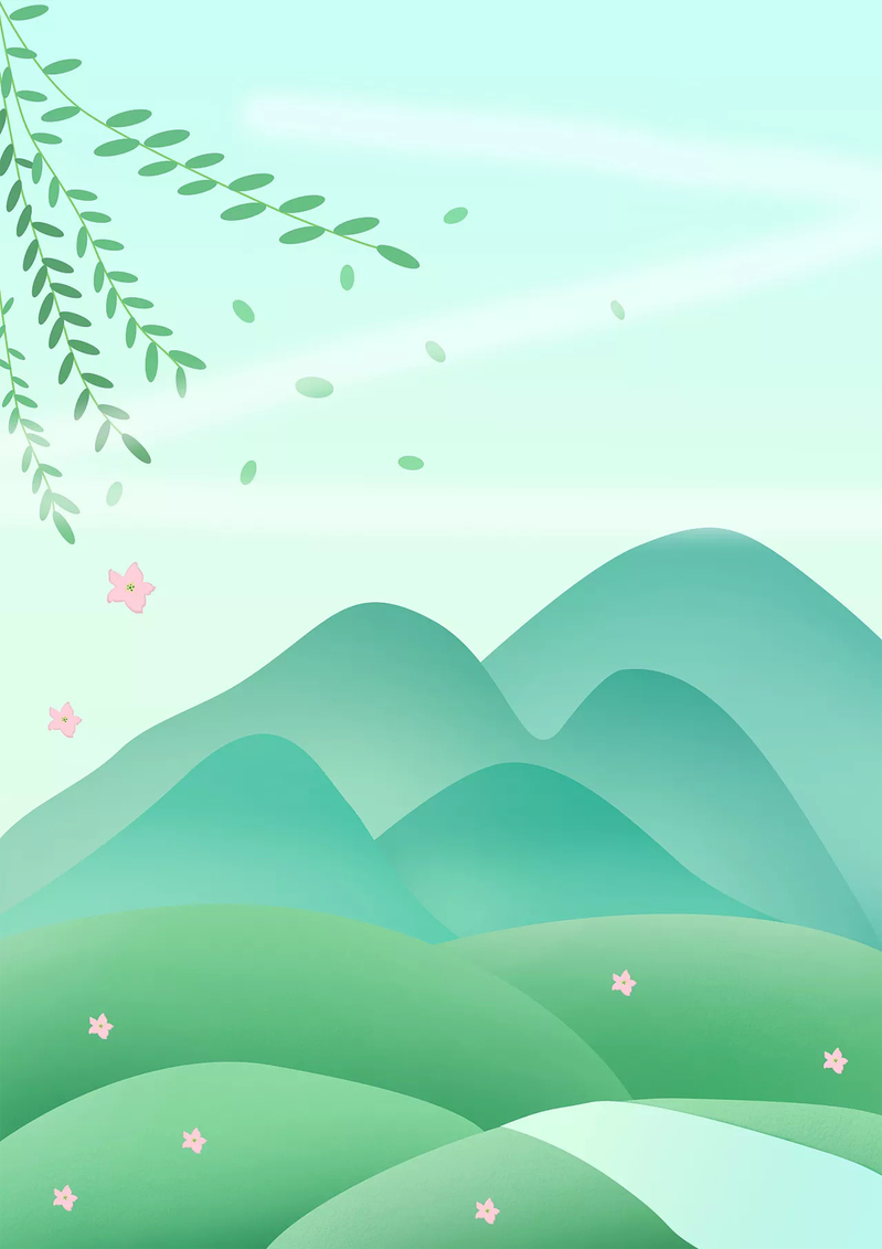 清明节绿色手绘中国风创意海报，高清JPG素材下载