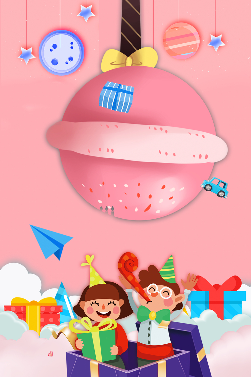 儿童节糖果背景图，高清JPG+PSD，卡通手绘创意素材下载