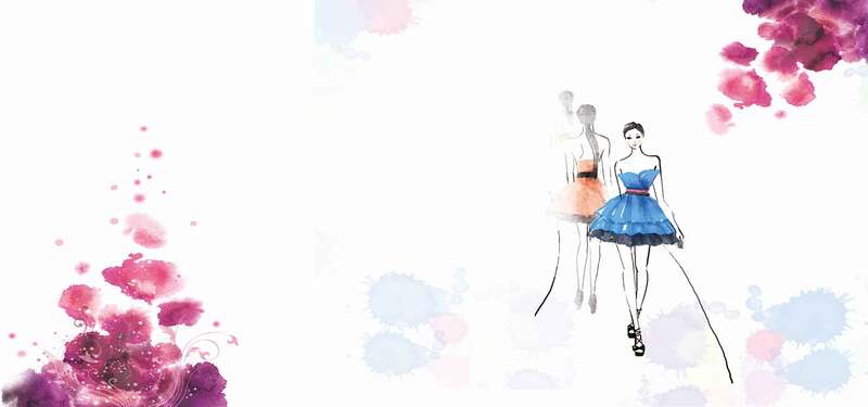 时尚服装背景图集，高清JPG+手绘PSD，免费下载设计素材