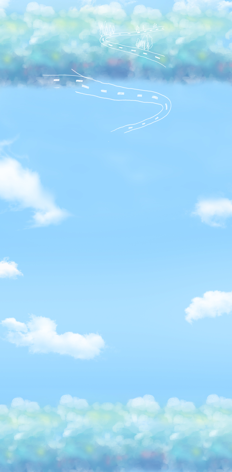 小清新手绘天空背景，高清JPG/PSD卡通手绘素材下载