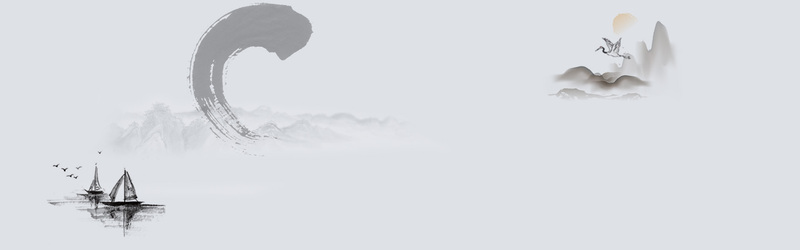 水墨茶道高清背景图，卡通手绘PSD设计素材下载