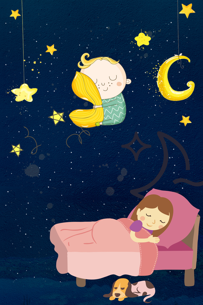 手绘卡通世界，睡眠日海报设计素材，高清JPG/PSD格式下载