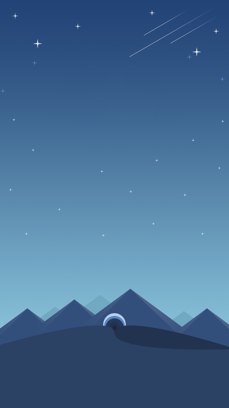 蓝色星空H5背景图片，高清JPG素材，卡通手绘风格任选下载