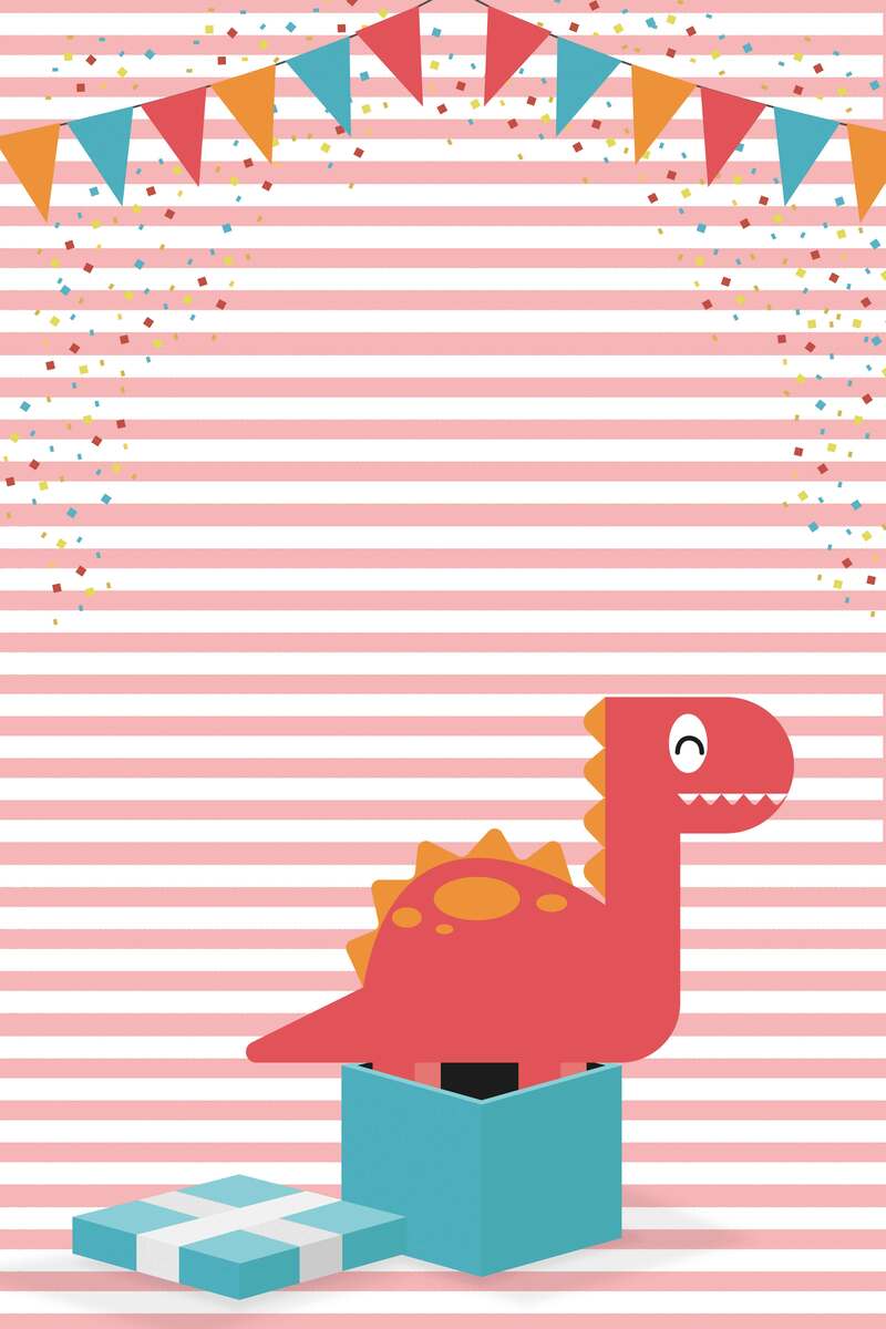 清新可爱生日祝福图，卡通手绘JPG/PSD设计素材免费下载