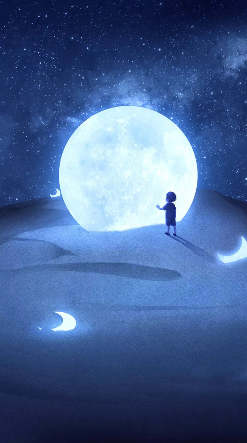 卡通儿童星空月亮广告图，高清JPG下载，手绘创意素材