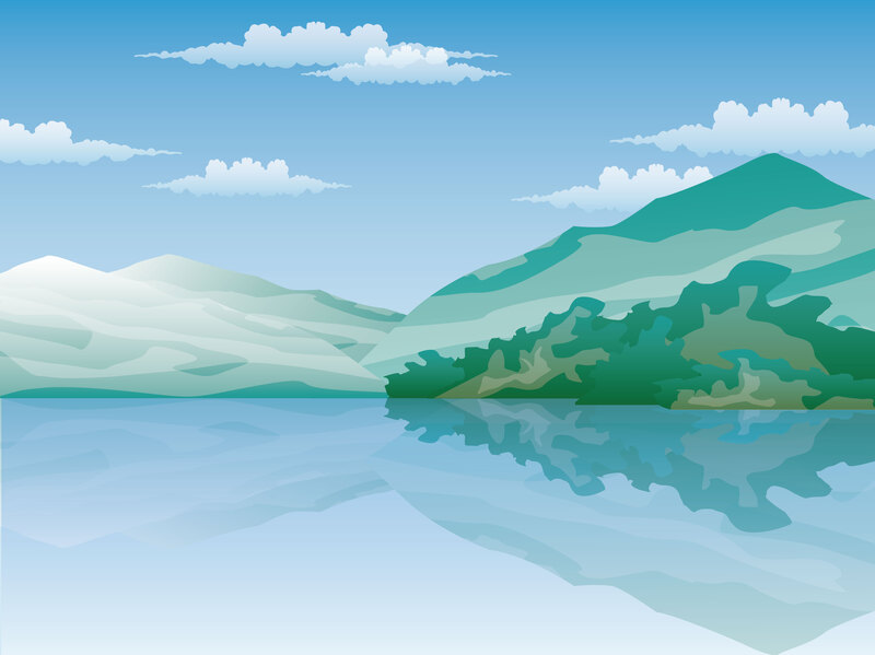 高清矢量卡通风景画背景，JPG/AI格式，手绘设计素材免费下载