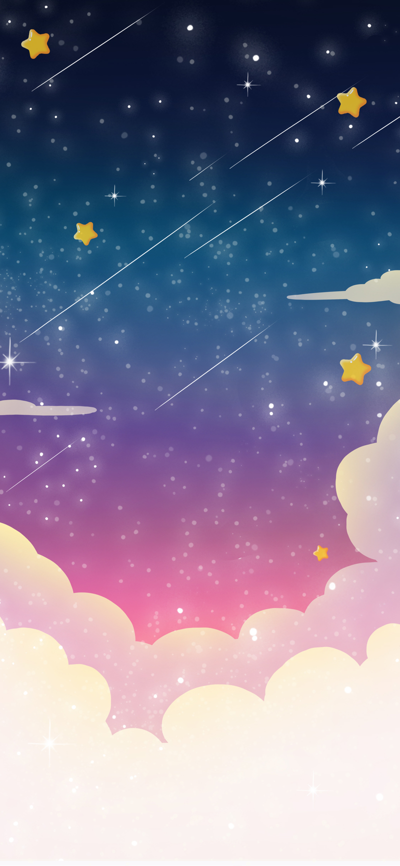 流星星空背景图，浪漫高清JPG，卡通手绘素材下载
