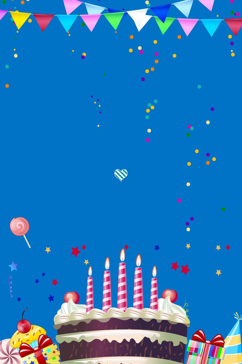 生日快乐海报素材，卡通手绘高清JPG/PSD格式，免费下载