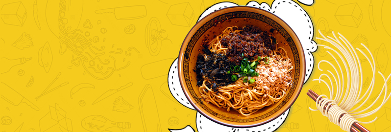 卡通面食电商banner，高清JPG/PSD设计素材，一键下载！