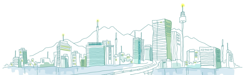手绘线条城市背景JPG素材，高清卡通手绘图片免费下载