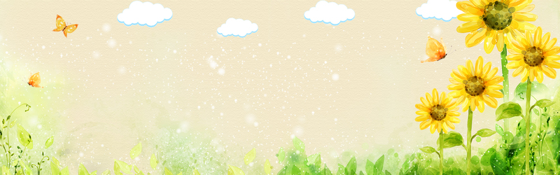 秋季新风尚，卡通手绘黄色花朵Banner，高清JPG/PSD素材免费下载