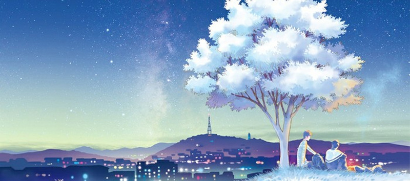 手绘卡通城市夜景Banner，高清JPG设计素材免费下载