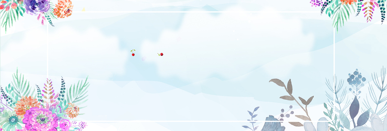 夏季蓝色手绘电商banner，高清JPG与PSD设计素材下载