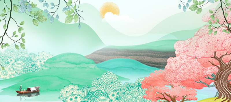 春游卡通创意banner，高清JPG+PSD设计素材下载