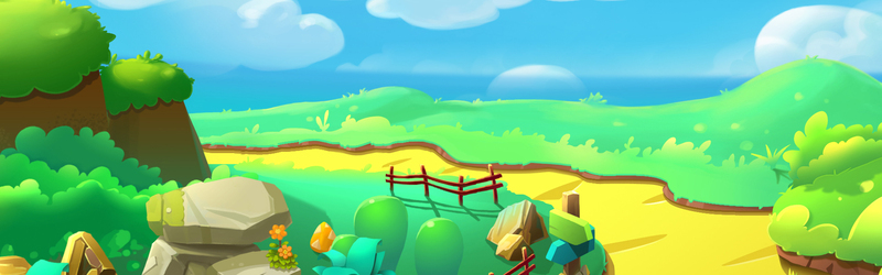 梦幻童话世界，高清绿色卡通Banner JPG，手绘图片设计素材下载