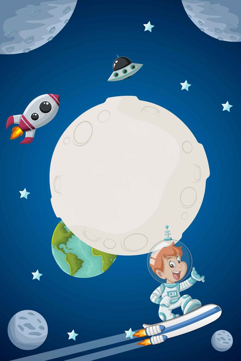 宇宙儿童主题，高清蓝色卡通太空星球JPG/PSD设计素材下载