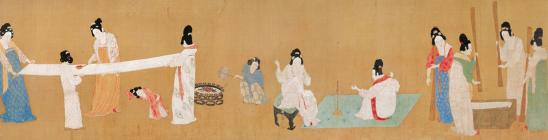 高清古代美女海报背景图，卡通手绘JPG/PSD素材免费下载
