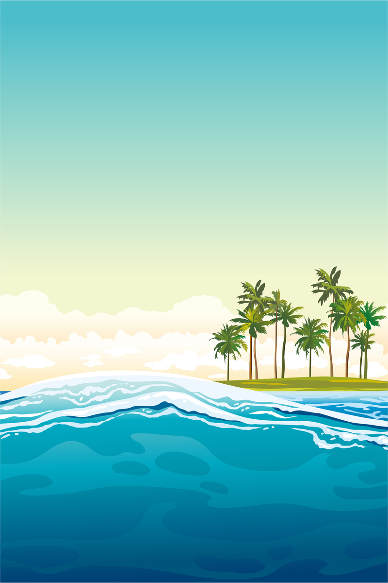 夏日海滨游促销，精选背景JPG图库，卡通手绘AI设计素材免费下载