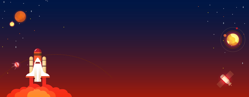 卡通宇宙飞船升空星空背景，高清JPG/AI设计素材免费下载