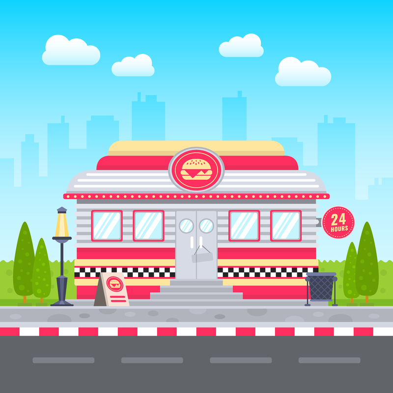 超市街道背景图，清新JPG/卡通手绘AI素材，一键下载