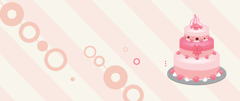 满月庆典，生日快乐！高清粉色卡通Banner JPG/PSD设计素材免费下载