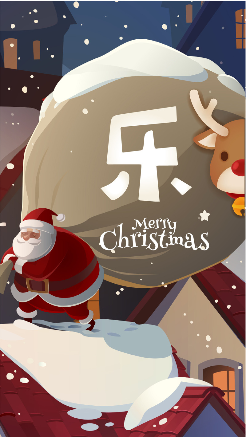 圣诞节专属，创意圣诞老人背景图，高清JPG/卡通手绘AI素材下载