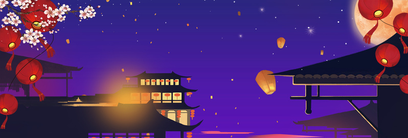 元宵节卡通喜庆Banner，高清JPG与PSD素材，免费下载！