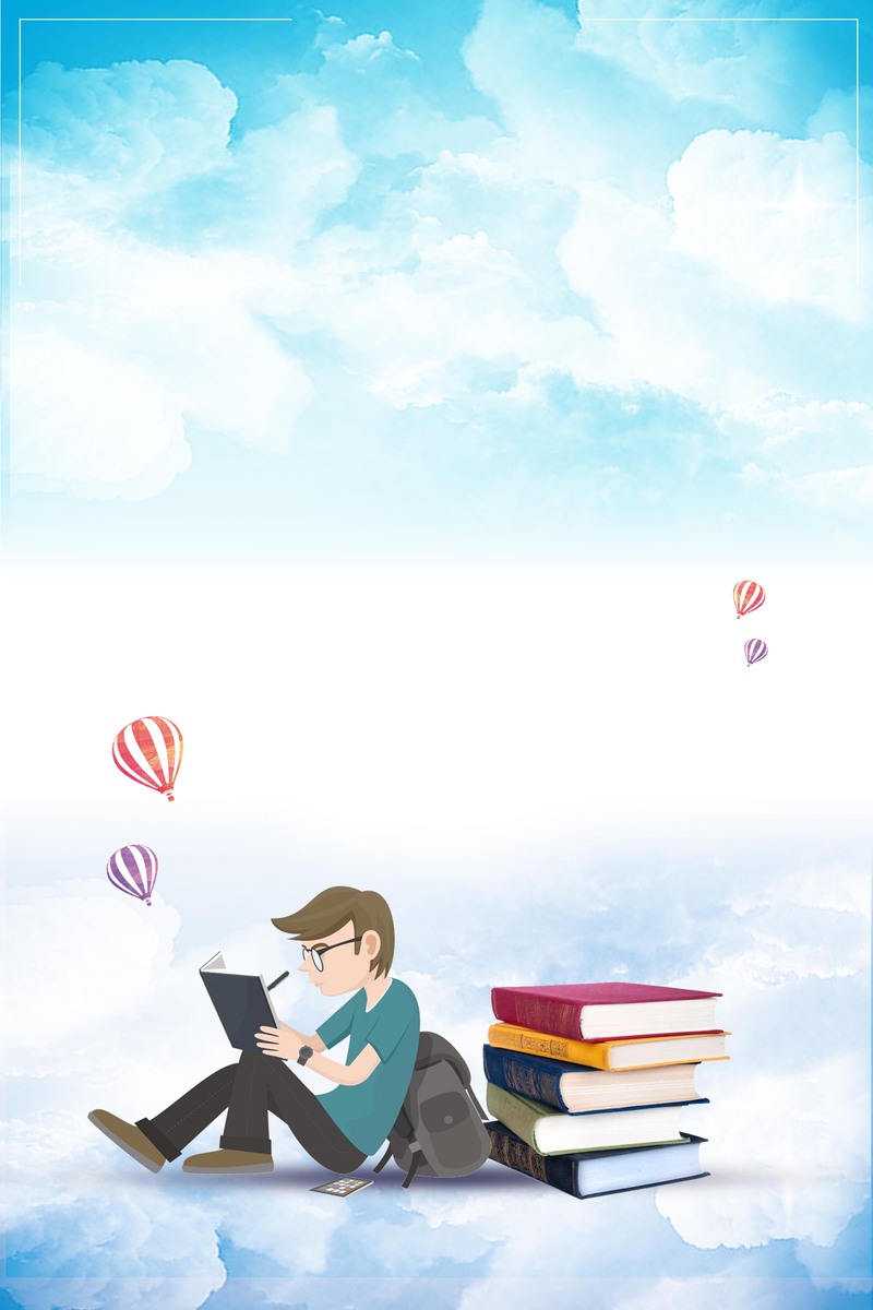 新学期开学海报素材，卡通手绘高清JPG/PSD背景图片，免费下载！