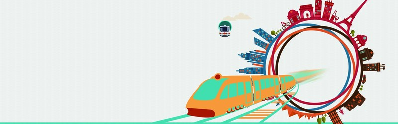 卡通手绘地铁banner，创意色彩设计素材，高清JPG/PSD格式下载