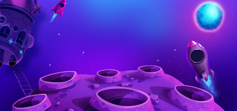 卡通手绘火箭背景Banner，高清JPG素材，一键下载！