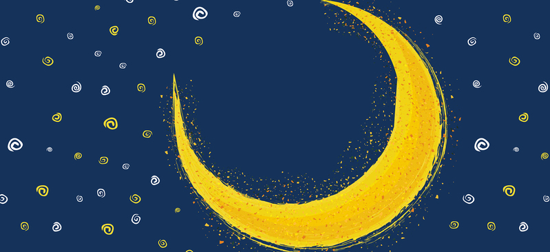 卡通星空矢量插画，儿童主题Banner设计素材，JPG/AI高清下载