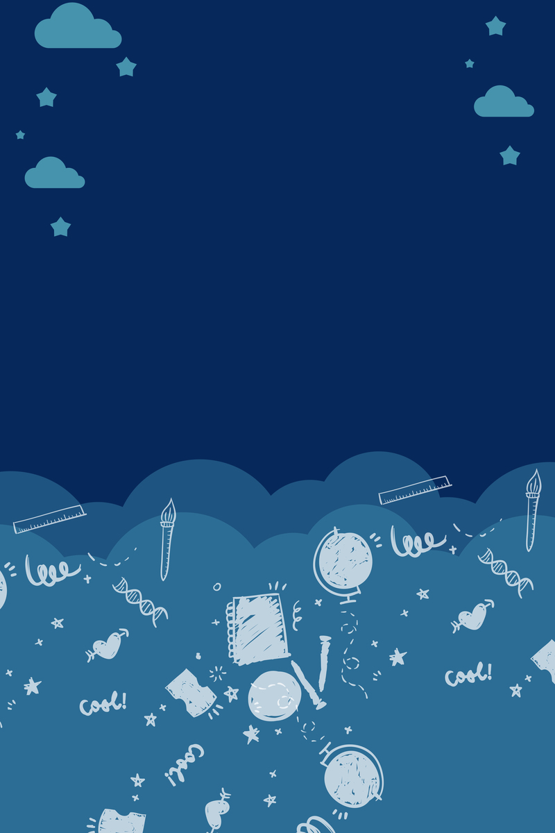 创意蓝色手绘学习海报，探索知识背景，高清JPG/PSD素材下载