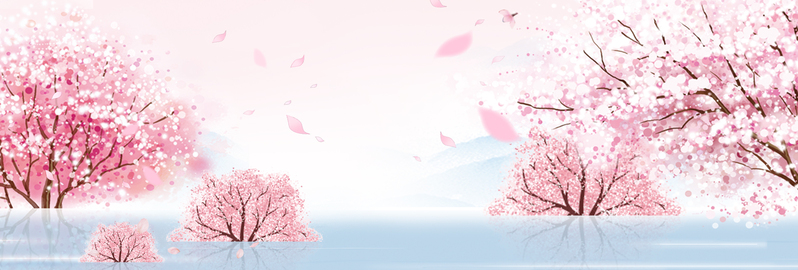 春日梦幻手绘banner，高清JPG+PSD素材，卡通手绘风格任你下载